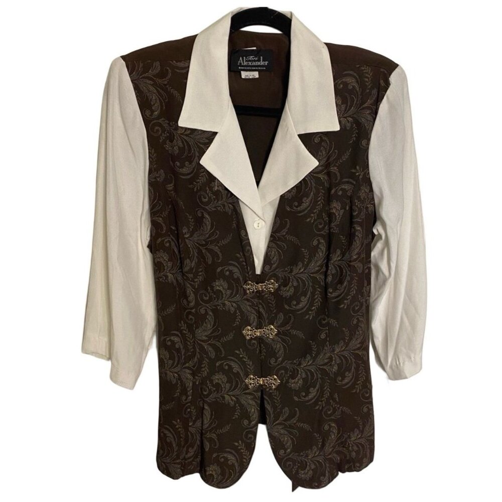 Tori Alexander Vtg Skirt Suit Set Blazer Vest Sz 14P NWT Deadstock Old Money - Picture 4 of 9